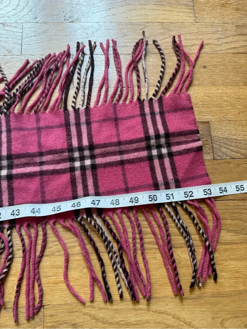 Burberry Cashmere Pink Plaid Scarf